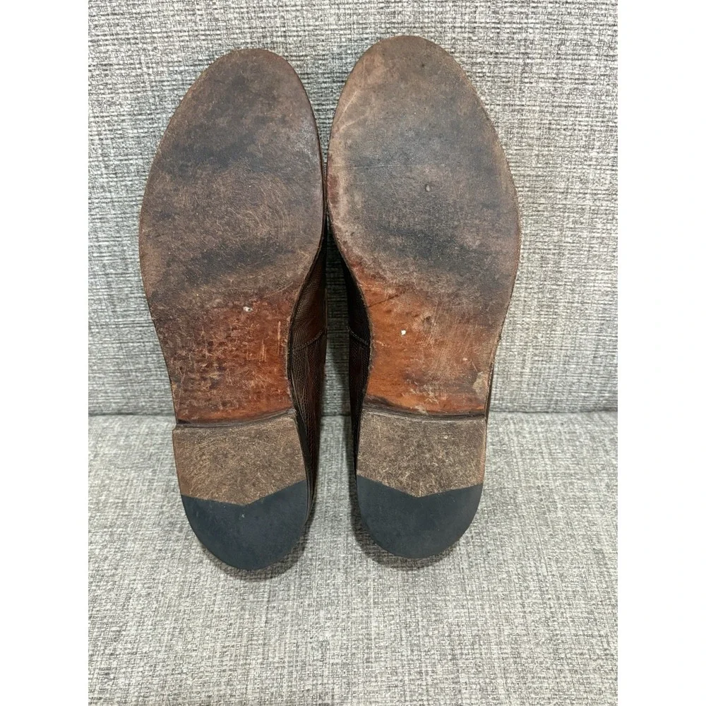 Vintage FootJoy‎ Classics Lizard Skin Tassel Loafers Brown Men's Size 9.5D